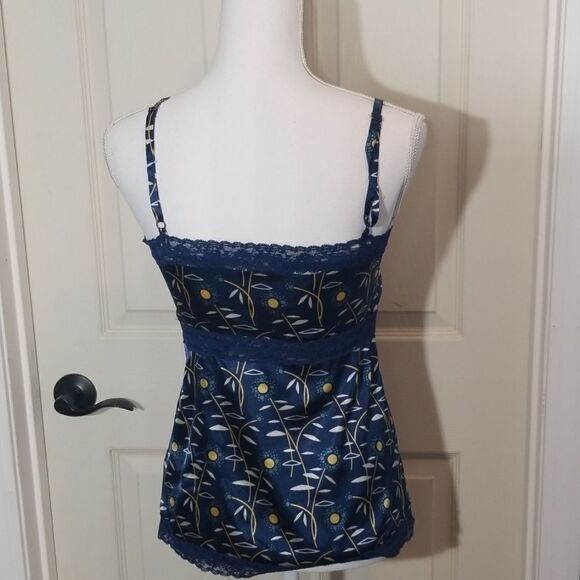 Fossil Camisole Blue Floral and Lace Cami Size Sma - Picture 5 of 7